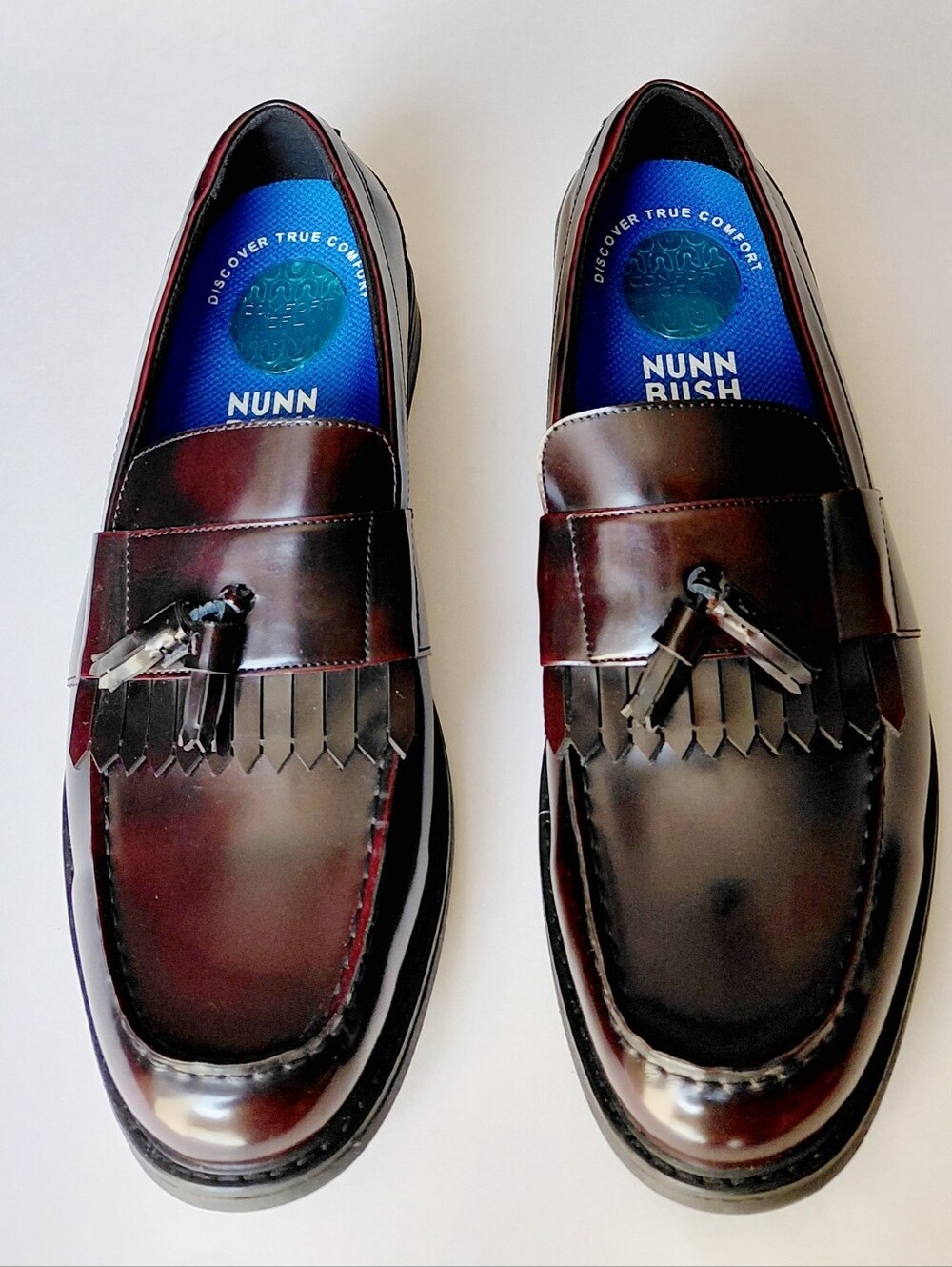 NUNN  BUSH  Men’s Kiltie Burgundy Leather  Tassel Loafers Size 11W